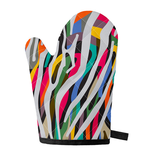 Colorful Zebra Pattern Print Single Oven Mitt