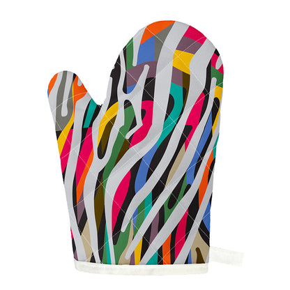 Colorful Zebra Pattern Print Single Oven Mitt