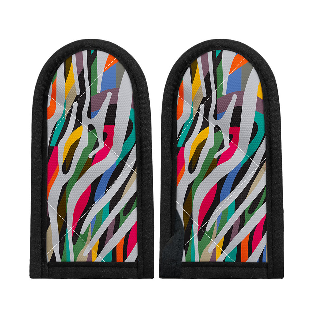 Colorful Zebra Pattern Print Skillet Handle Cover