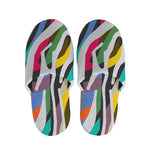 Colorful Zebra Pattern Print Slippers