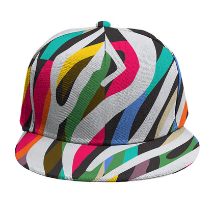 Colorful Zebra Pattern Print Snapback Cap
