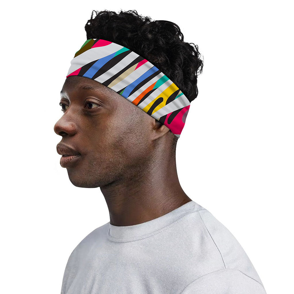 Colorful Zebra Pattern Print Sports Headband