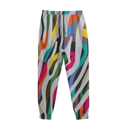 Colorful Zebra Pattern Print Sweatpants