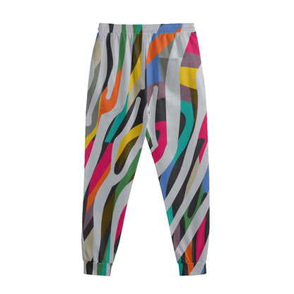 Colorful Zebra Pattern Print Sweatpants