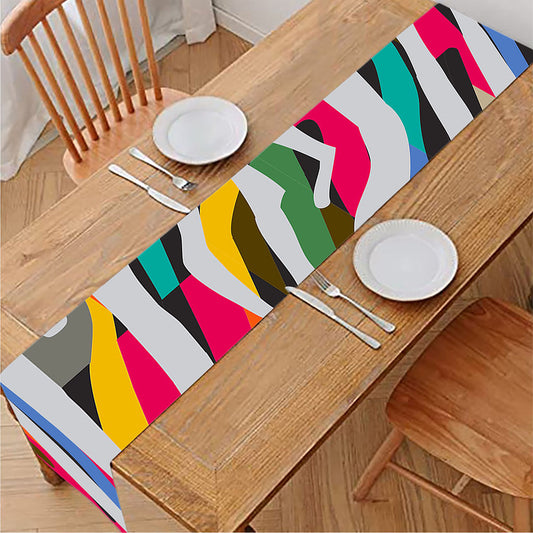 Colorful Zebra Pattern Print Table Runner