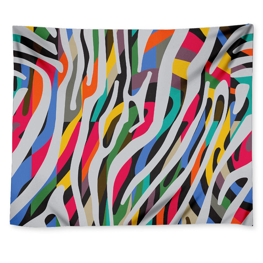 Colorful Zebra Pattern Print Tapestry