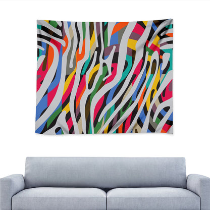 Colorful Zebra Pattern Print Tapestry