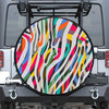 Colorful Zebra Pattern Print Tire Cover