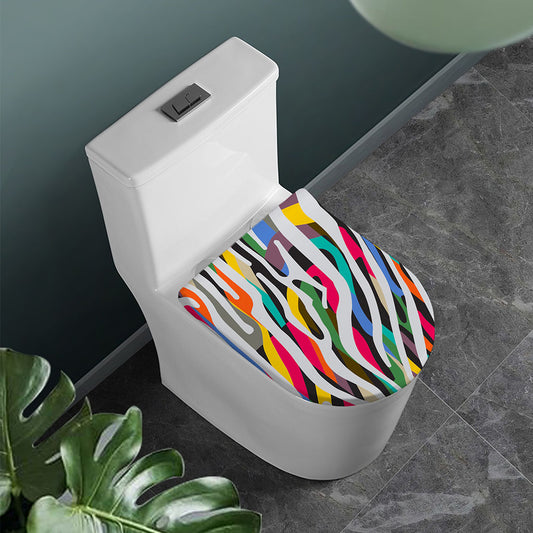 Colorful Zebra Pattern Print Toilet Lid Cover