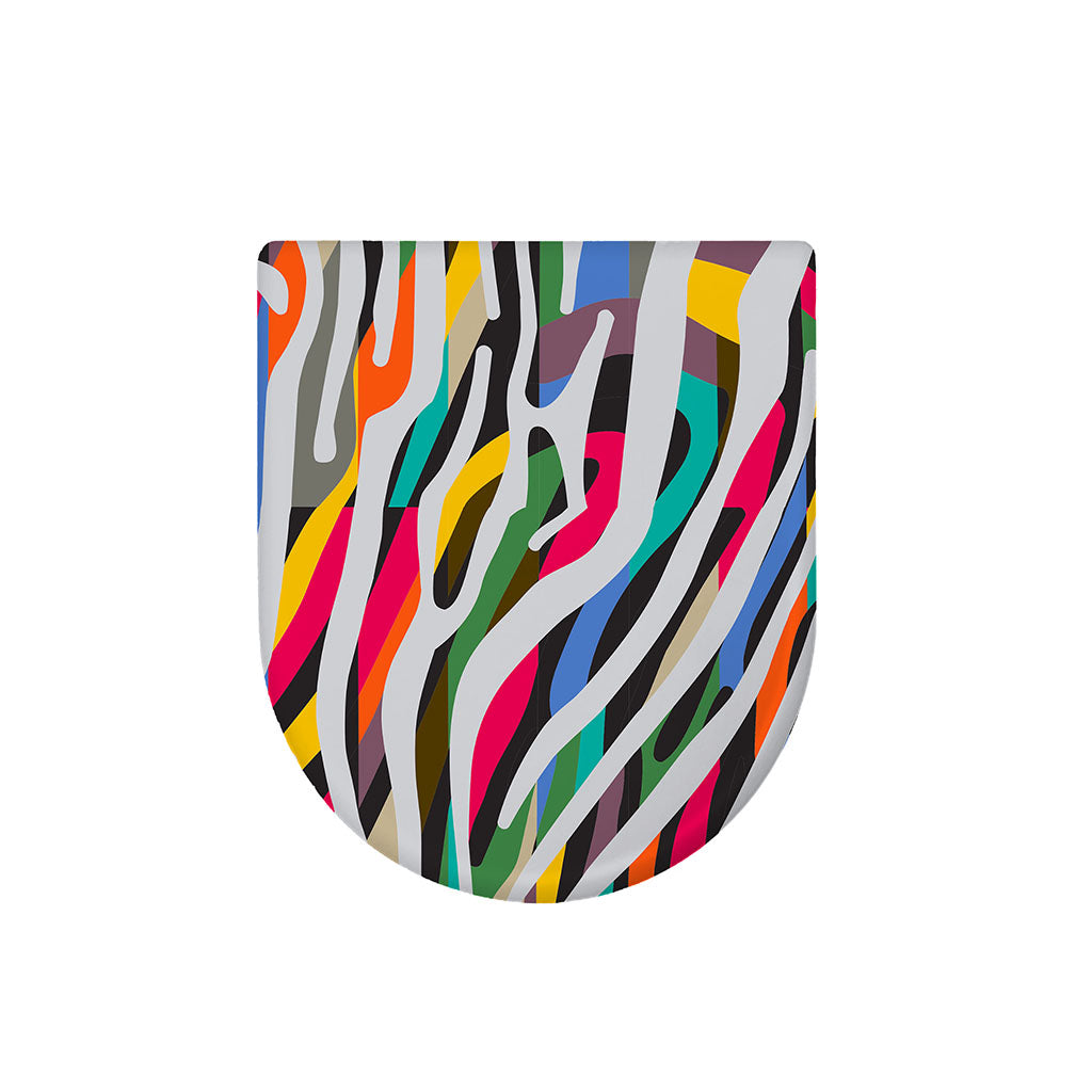 Colorful Zebra Pattern Print Toilet Lid Cover