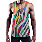 Colorful Zebra Pattern Print Training Tank Top