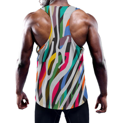Colorful Zebra Pattern Print Training Tank Top