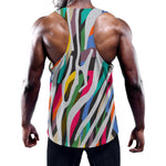 Colorful Zebra Pattern Print Training Tank Top