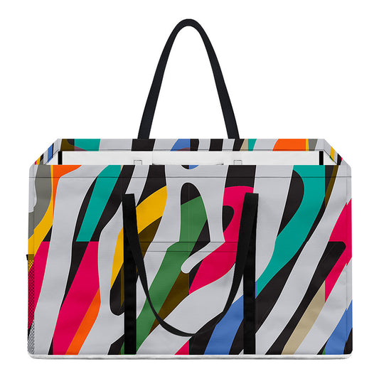 Colorful Zebra Pattern Print Utility Tote Bag