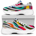 Colorful Zebra Pattern Print White Chunky Shoes