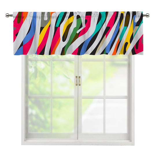 Colorful Zebra Pattern Print Window Valance