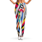 Colorful Zebra Pattern Print Women's Leggings