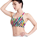 Colorful Zebra Pattern Print Women's Sports Bra
