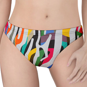 Colorful Zebra Pattern Print Women's Thong