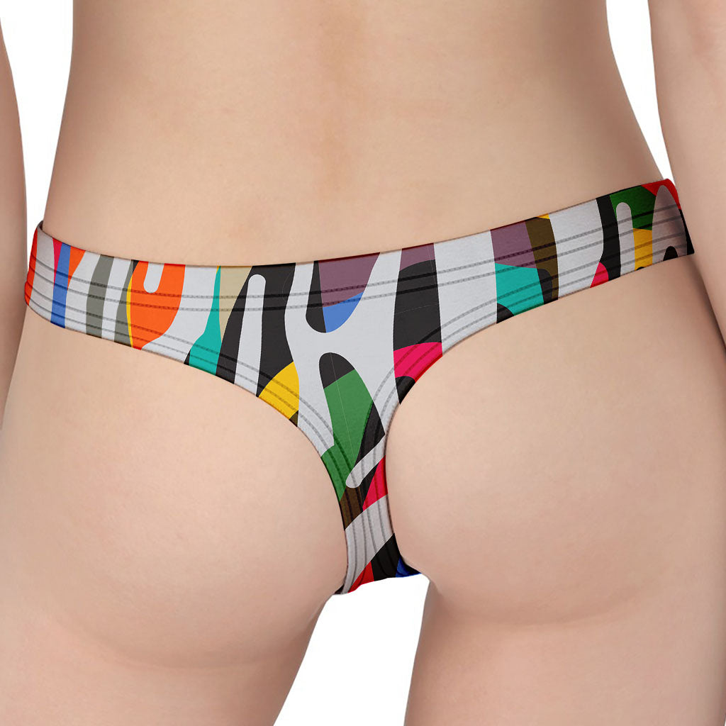 Colorful Zebra Pattern Print Women's Thong