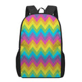 Colorful Zigzag Pattern Print 17 Inch Backpack