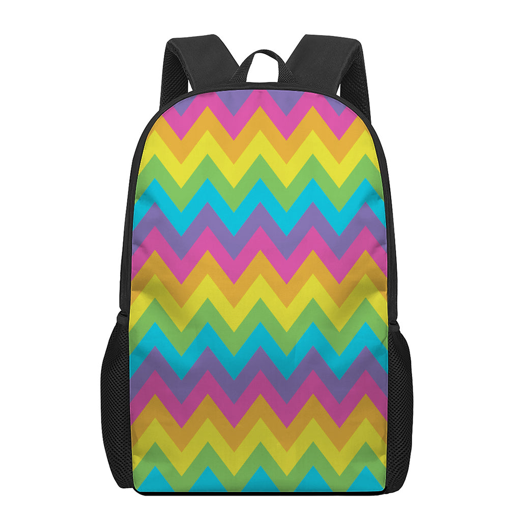 Colorful Zigzag Pattern Print 17 Inch Backpack