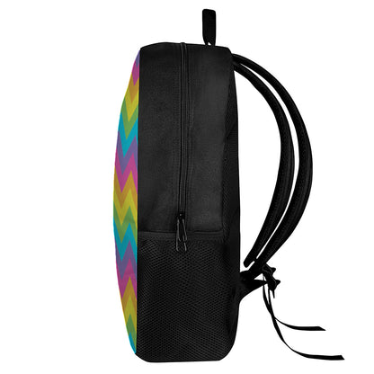 Colorful Zigzag Pattern Print 17 Inch Backpack