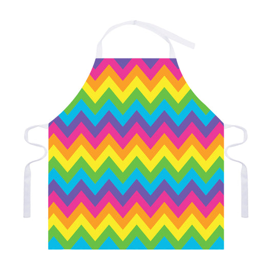 Colorful Zigzag Pattern Print Adjustable Apron