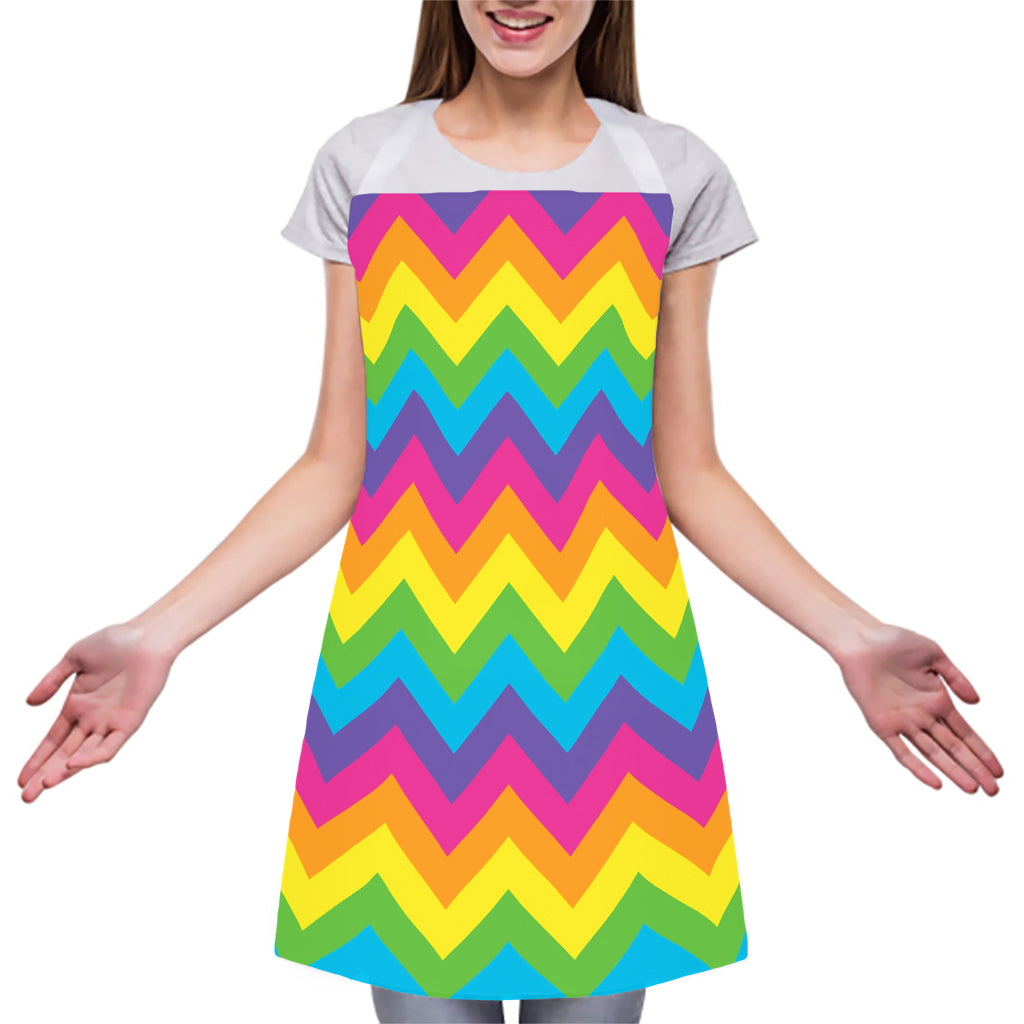 Colorful Zigzag Pattern Print Adjustable Apron
