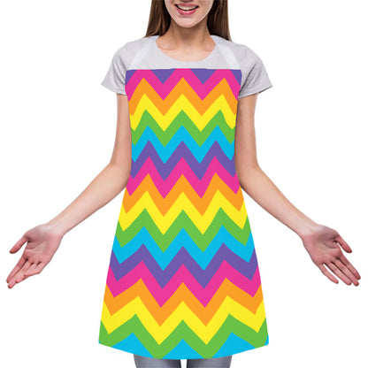 Colorful Zigzag Pattern Print Adjustable Apron