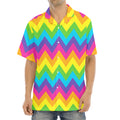 Colorful Zigzag Pattern Print Aloha Shirt