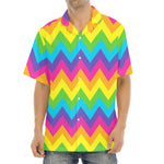 Colorful Zigzag Pattern Print Aloha Shirt
