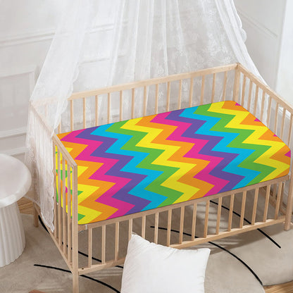 Colorful Zigzag Pattern Print Baby Crib Sheet