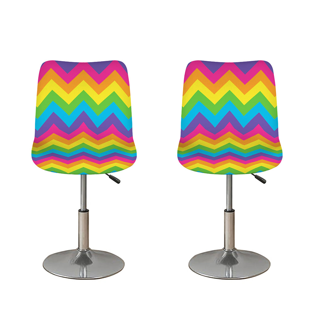 Colorful Zigzag Pattern Print Bar Stool Covers