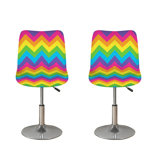 Colorful Zigzag Pattern Print Bar Stool Covers