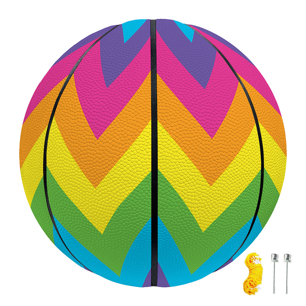 Colorful Zigzag Pattern Print Basketball