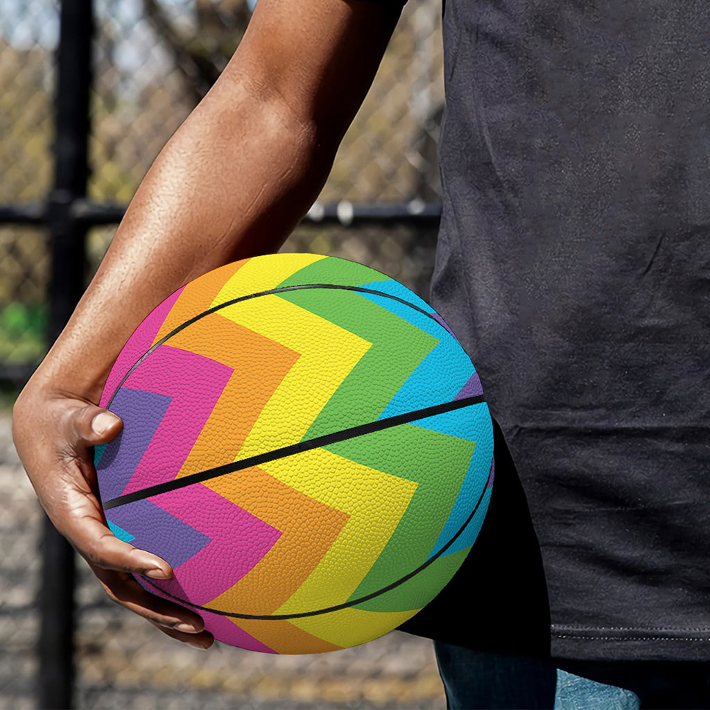 Colorful Zigzag Pattern Print Basketball
