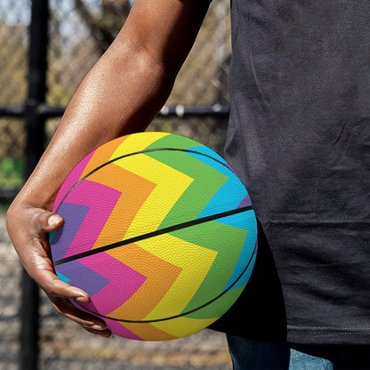 Colorful Zigzag Pattern Print Basketball