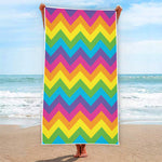 Colorful Zigzag Pattern Print Beach Towel