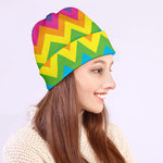 Colorful Zigzag Pattern Print Beanie