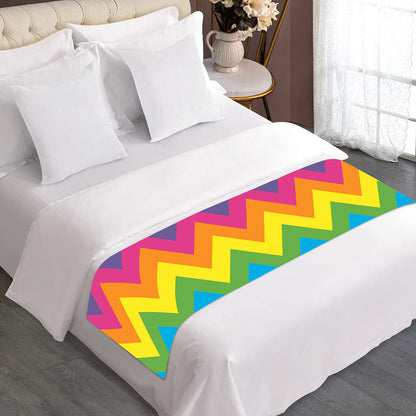 Colorful Zigzag Pattern Print Bed Runner