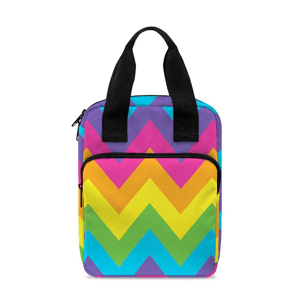 Colorful Zigzag Pattern Print Bible Tote Bag