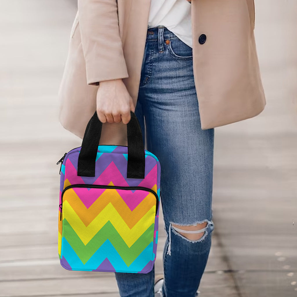 Colorful Zigzag Pattern Print Bible Tote Bag