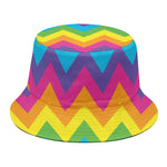 Colorful Zigzag Pattern Print Bucket Hat