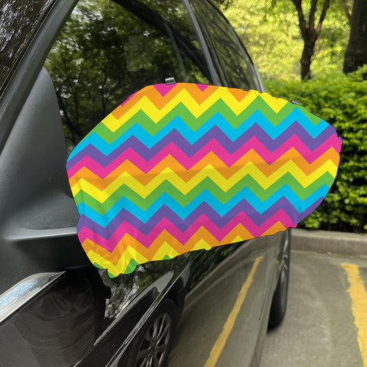 Colorful Zigzag Pattern Print Car Side Mirror Covers