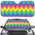 Colorful Zigzag Pattern Print Car Windshield Sun Shade