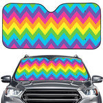 Colorful Zigzag Pattern Print Car Windshield Sun Shade