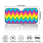 Colorful Zigzag Pattern Print Car Windshield Sun Shade