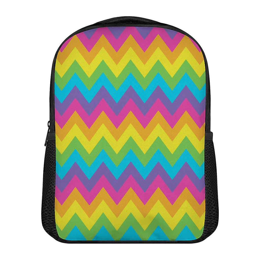 Colorful Zigzag Pattern Print Casual Backpack