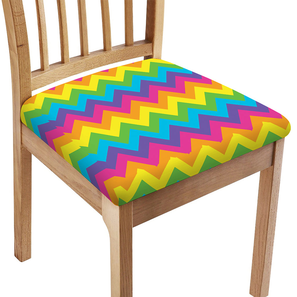 Colorful Zigzag Pattern Print Chair Cushion Cover